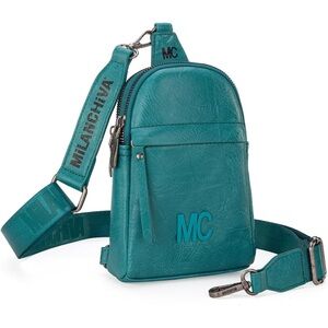 Teal sling bag